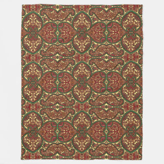 Couverture Polaire Paisley victorien motif élégant rouge vert or