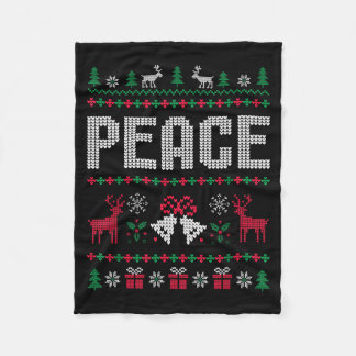 Couverture Polaire Paix Je viens en paix Couple assorti laid Noël joy