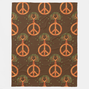 Couverture Polaire Paix Pour Les Arbres - Coeur D'Énergie Fleurie 1