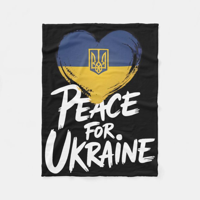 Couverture Polaire Paix pour l'Ukraine Drapeau ukrainien Symbole du c (Devant)