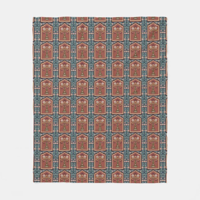 Couverture Polaire Palace Garden Charme | Impression florale de mogho (Devant)