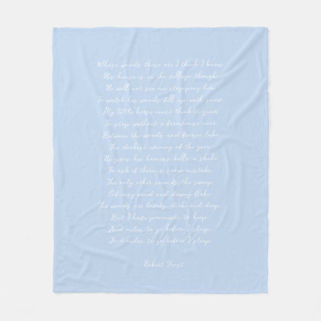 Couverture Polaire Pale Blue Custom Poem Song Lyric Quote  (Devant)