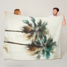 Palm Tree Tropical Fleece Blanket