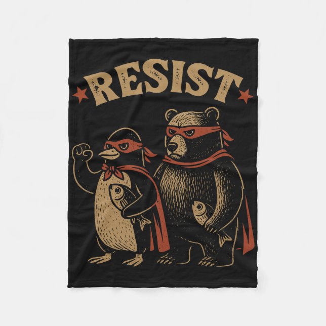 Couverture Polaire Palmes d'ours de pingouin vers le haut résiste à d (Devant)