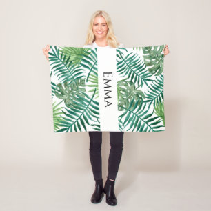 Couverture Polaire Palmier tropical Feuille Nom de la verdure
