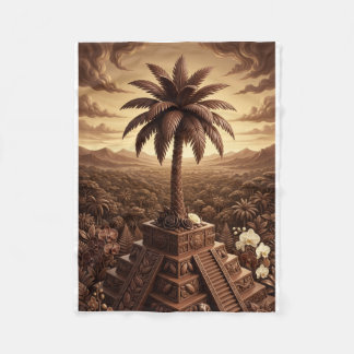 Couverture Polaire Palmier Unique Pyramide Ancienne Paysage Fleece 