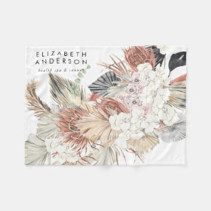 Couverture Polaire Pampas blanc pur de haute qualité Grass Floral Ult
