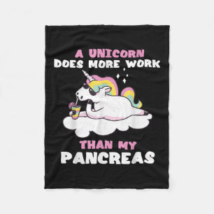 Couverture Polaire Pancreas Funny Unicorne Type 1 Diabète Sang