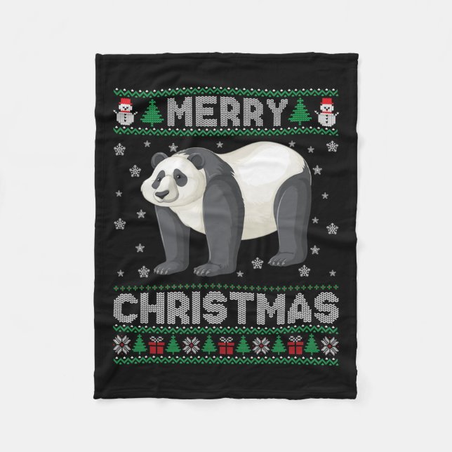 Couverture Polaire Panda Animal Hommes Femmes Enfants Vilain Chandail (Devant)