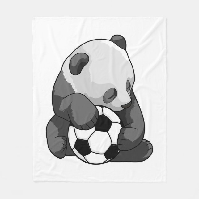 Couverture Polaire Panda avec balle de football (Devant)