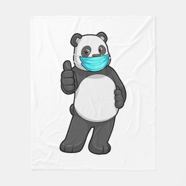 Couverture Polaire Panda avec masque visage (Devant)