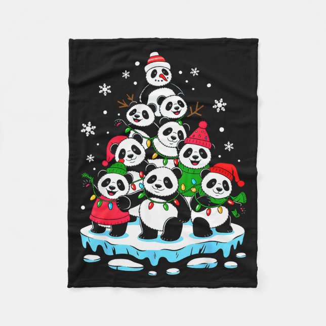 Couverture Polaire Panda Christmas Tree Panda Lover Xmas Squad Men Wo (Devant)