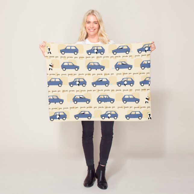 Couverture Polaire Panda Panda Pan blue beige (En situation)