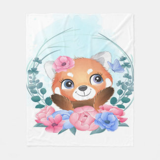 Couverture Polaire Panda | Petite Panda Rouge