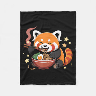 Couverture Polaire Panda roux mangeant des nouilles Ramen