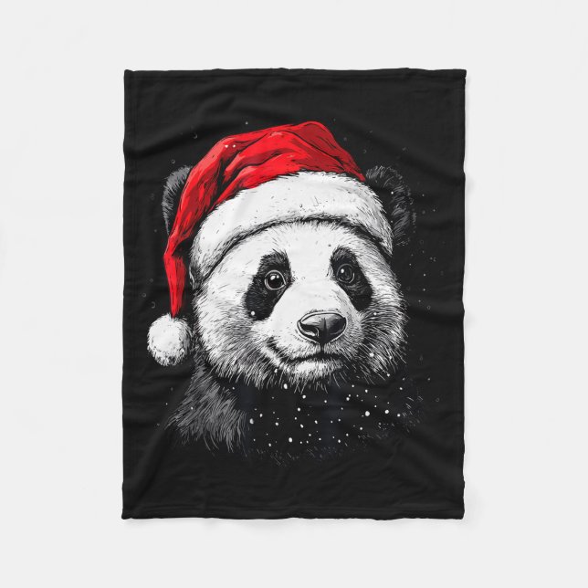 Couverture Polaire Panda Santa Hat Funny Panda Lovers Christmas Xmas  (Devant)
