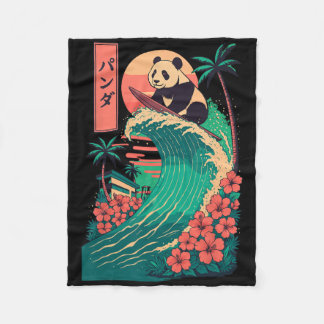 Couverture Polaire Panda Surfing Japanese _2