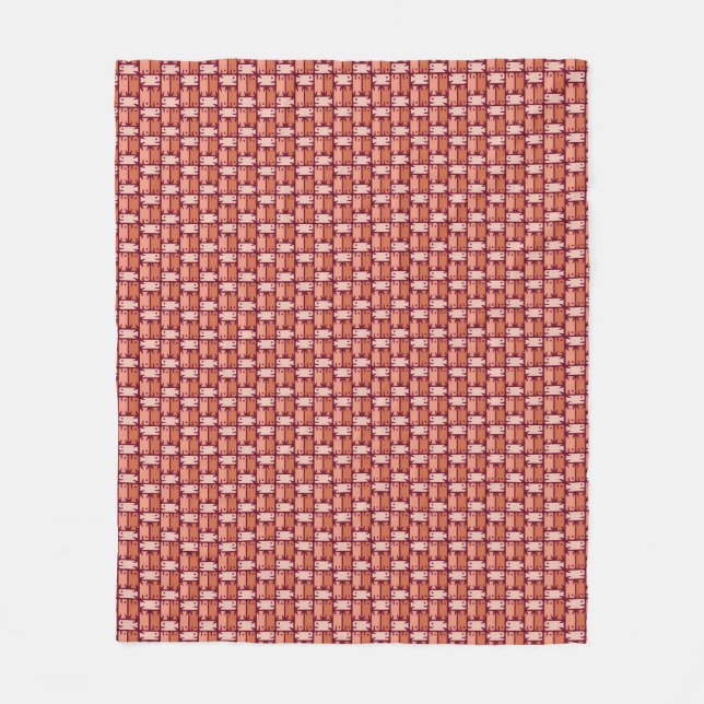 Couverture Polaire Panier de poisson orange Motif de laine (Devant)