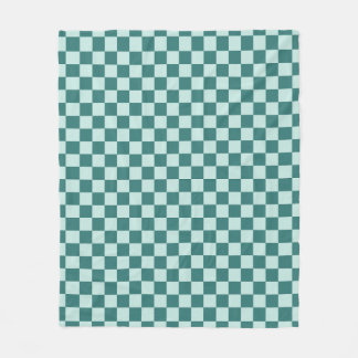 Couverture Polaire Panneau de contrôle Motif bleu vert À damiers