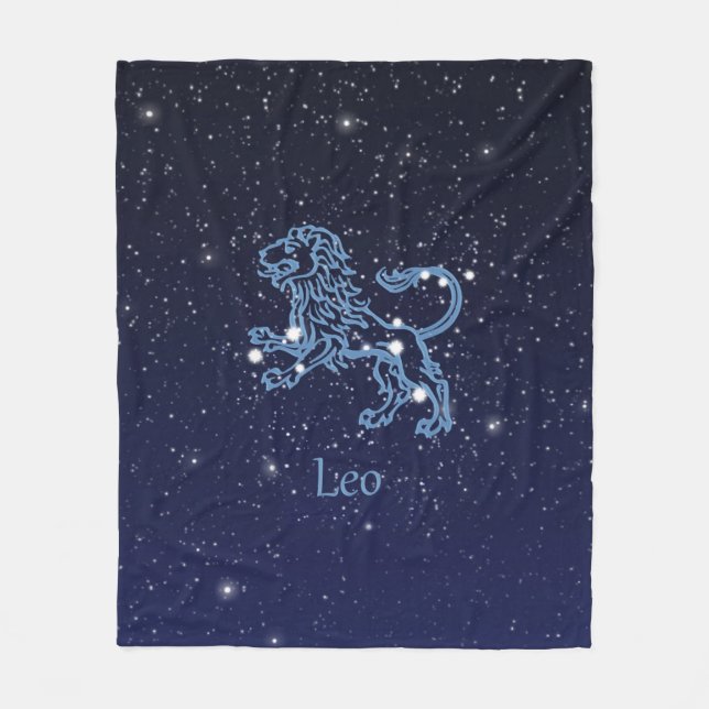 Couverture Polaire Panneau Léo Constellation et Zodiaque avec étoiles (Devant)