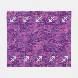 Couverture Polaire Panneau Zodiac Pearl Sagittarius Fuchsia Camo numé
