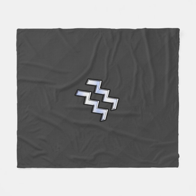 Couverture Polaire Panneau Zodiaque Aquarius Style fibre de carbone (Devant (Horizontal))