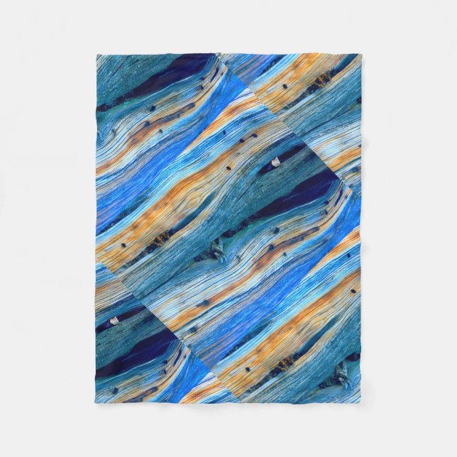 Couverture Polaire panneaux bleus rustiques de genévrier (Devant)