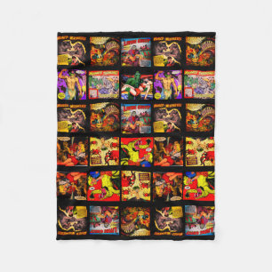 Couverture Polaire Panneaux d'art comique Horror vintages des années