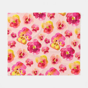 Couverture Polaire Pansy rose vif et coloré