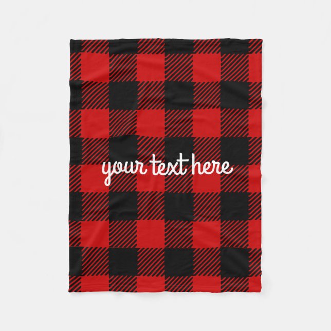 Couverture Polaire Pantalon à plaid de Buffalo rouge personnalisé (Devant)