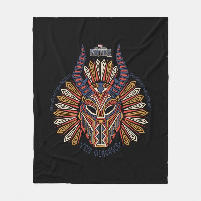 Couverture Polaire Panthère noire | Erik Killmonger Icône de masques  (Devant)