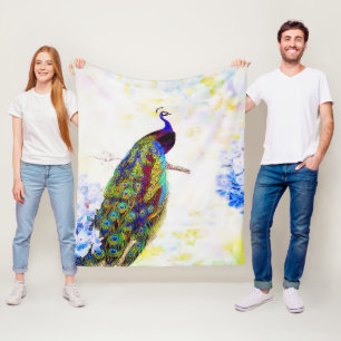 Couverture Polaire Paon brillant