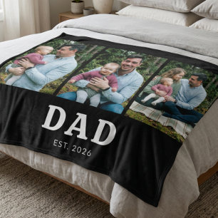 Couverture Polaire Papa a établi Bold Modern Black 3 Photo