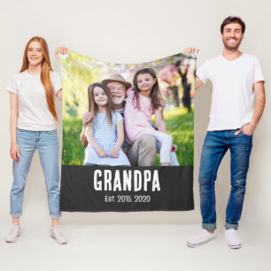 Couverture Polaire Papa a établi une photo de script blanc