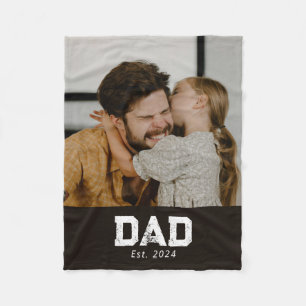 Couverture Polaire Papa a établi une photo moderne en gras noir