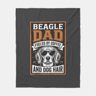 Couverture Polaire Papa Beagle alimenté par le café et les poils de c