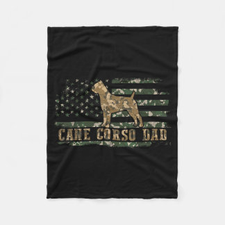 Couverture Polaire Papa Cane Corso Camo Drapeau Américain Camouflage 