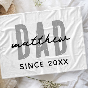 Couverture Polaire Papa Depuis 20XX Moderne Simple Preppy
