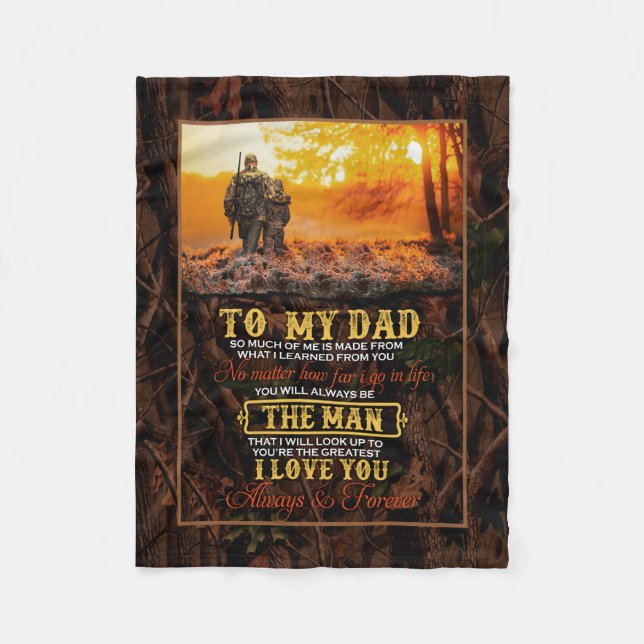 Couverture Polaire Papa Gifts | Lettre À Mon Père L'Homme Que Je T'Ai (Devant)