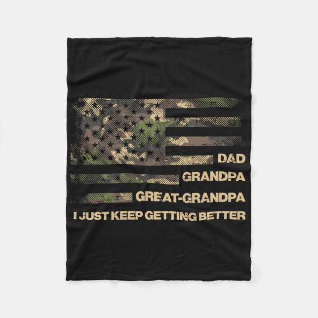 Couverture Polaire Papa Grand Papi Grand Papi Camo Drapeau Pères Grou (Devant)