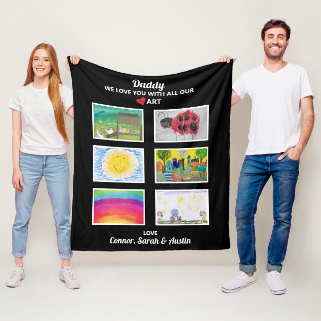 Couverture Polaire Papa, on t'aime Télécharger des dessins d'oeuvres  (En situation)