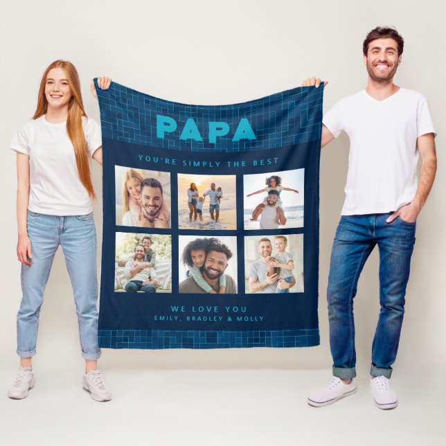 Couverture Polaire Papa Simply Le Meilleur Collage Photo Personnalisé (En situation)