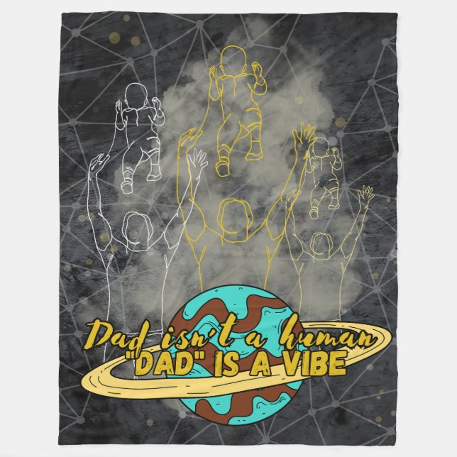 Couverture Polaire Papa, vibe Blanche polaire (Devant)