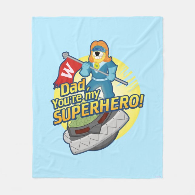 Couverture Polaire Papa, vous êtes mon super héros (Devant)
