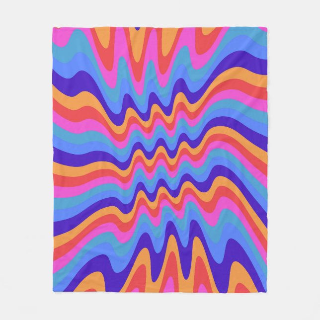 Couverture Polaire Papier peint Hippie Trippy Retro des années 1960 (Devant)