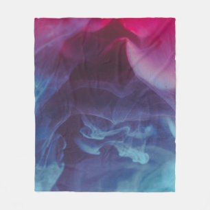 Couverture Polaire Papier peint numérique à fumée bleue, rouge et noi