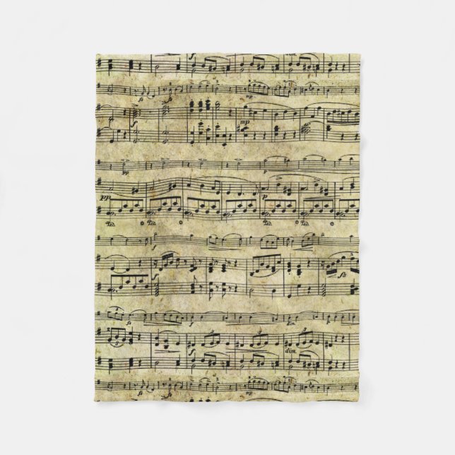 Couverture Polaire Papier peint victorien de feuille de musique (Devant)