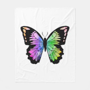 Couverture Polaire Papillon aux couleurs arc-en-ciel
