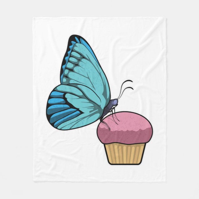 Couverture Polaire Papillon avec muffin (Devant)