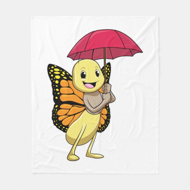 Couverture Polaire Papillon avec parapluie (Devant)